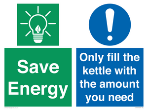 Save Energy - Only fill the kettle with the amount you need